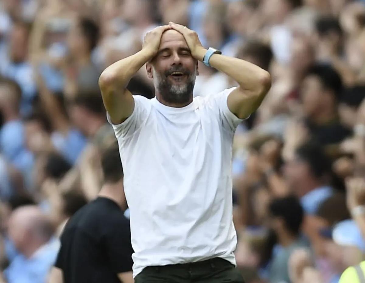 Pep Guardiola en un partido
