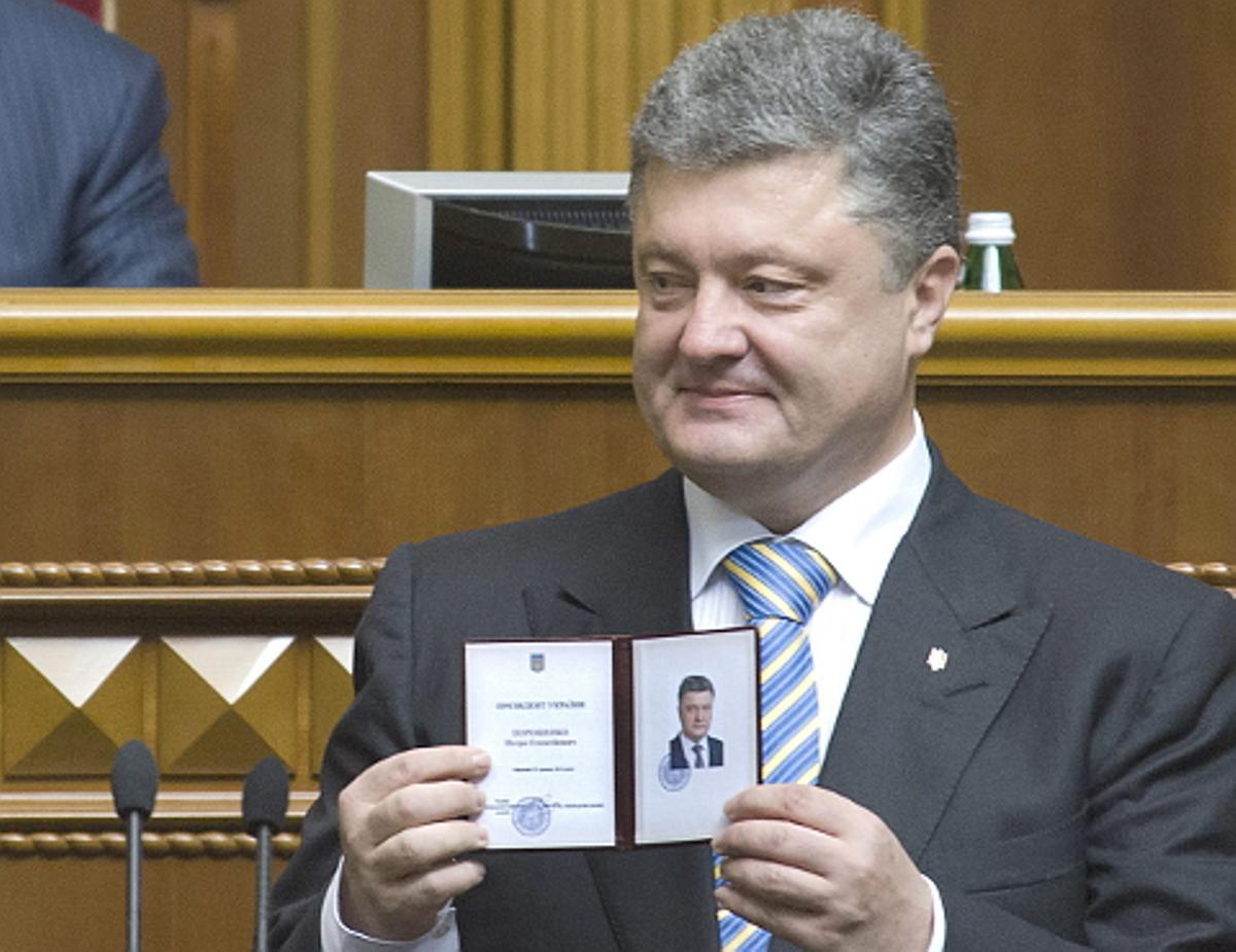 Petro Poroixenko, durant l’acte d’investidura com a president d’Ucraïna.