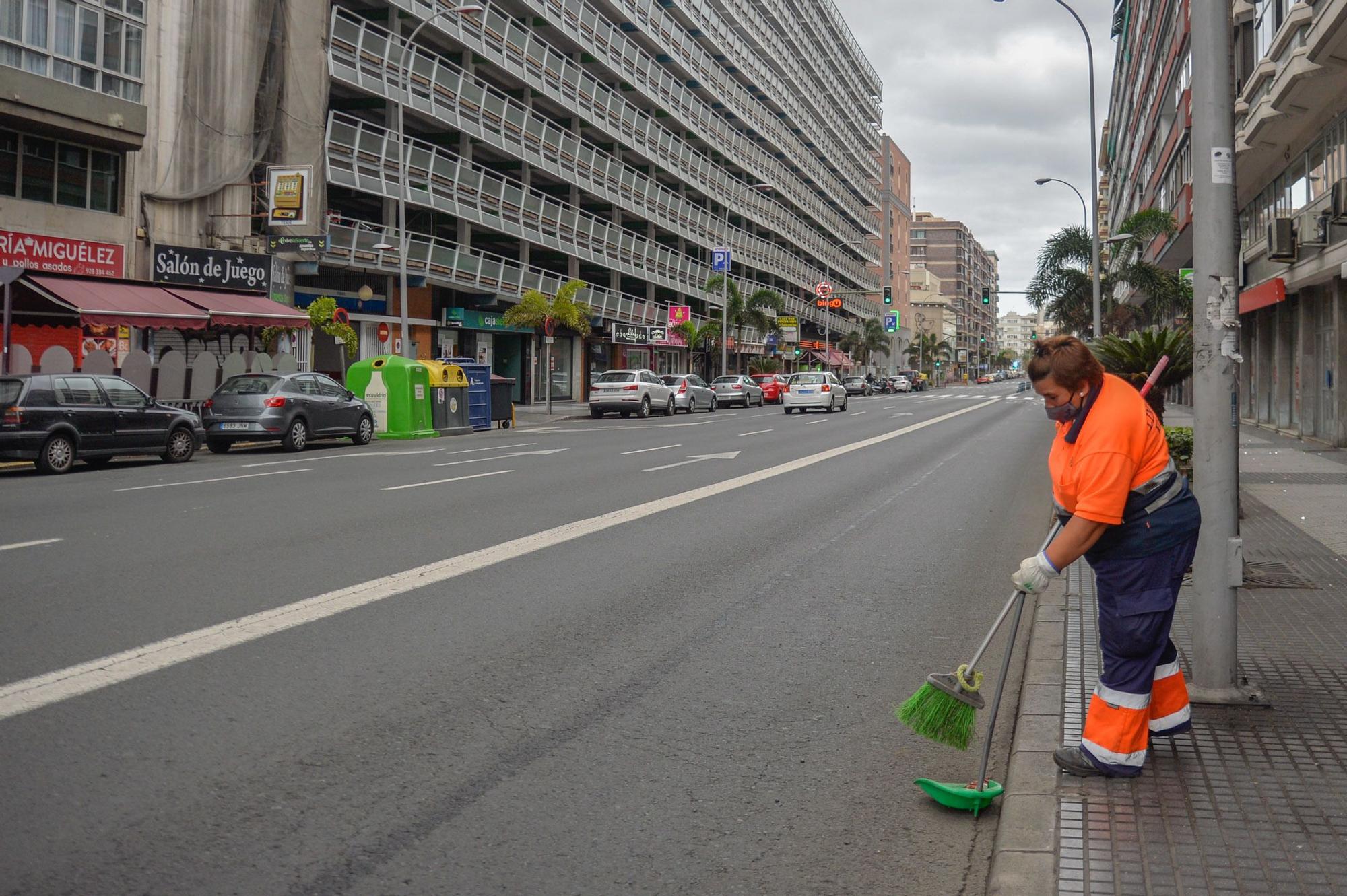 Así de vacía amaneció Las Palmas de Gran Canaria este 2021