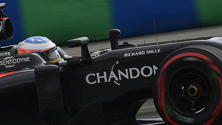 Fernando Alonso, en un momento de la clasificación.