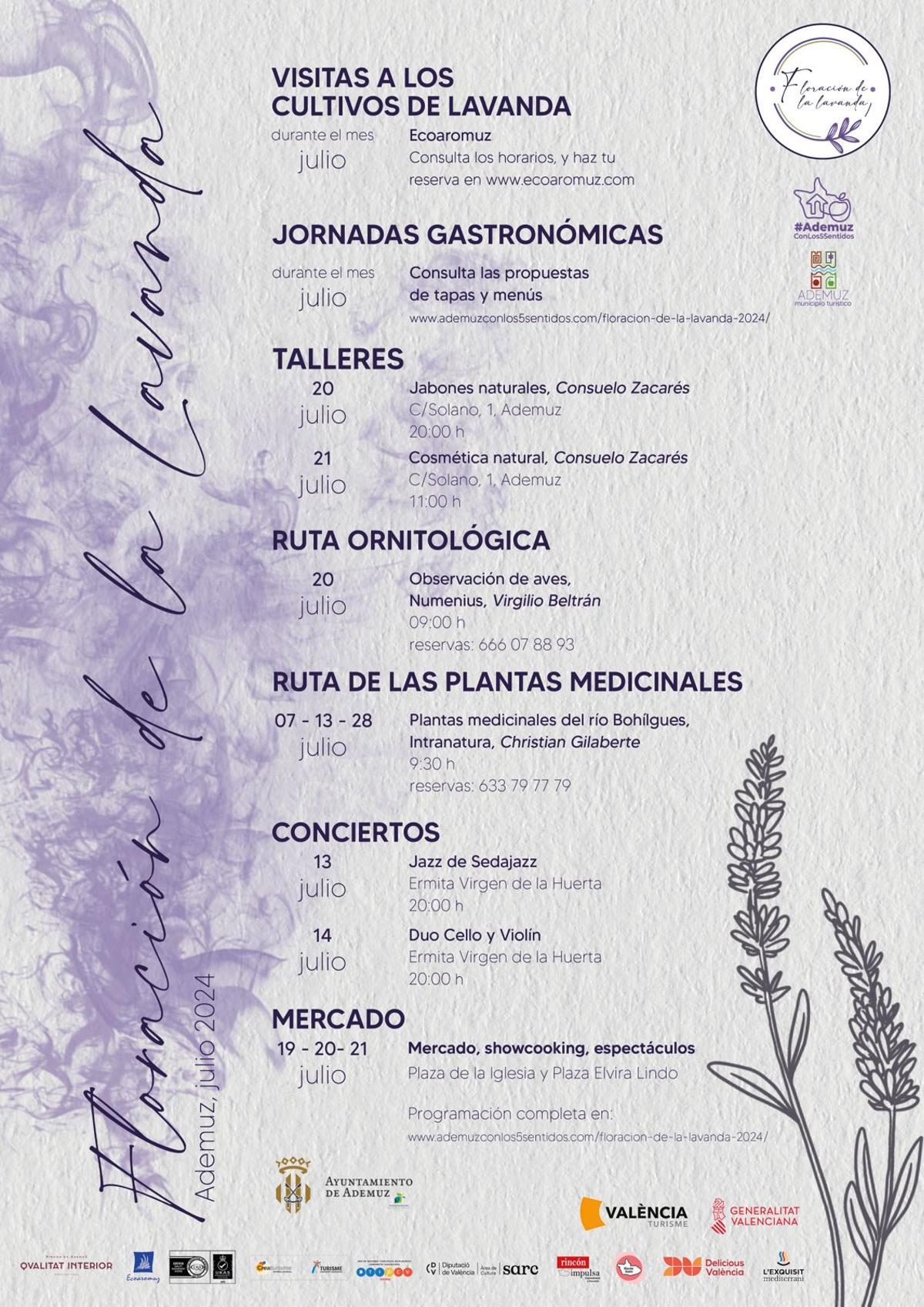 Programación del festival de la lavanda en Ademuz.