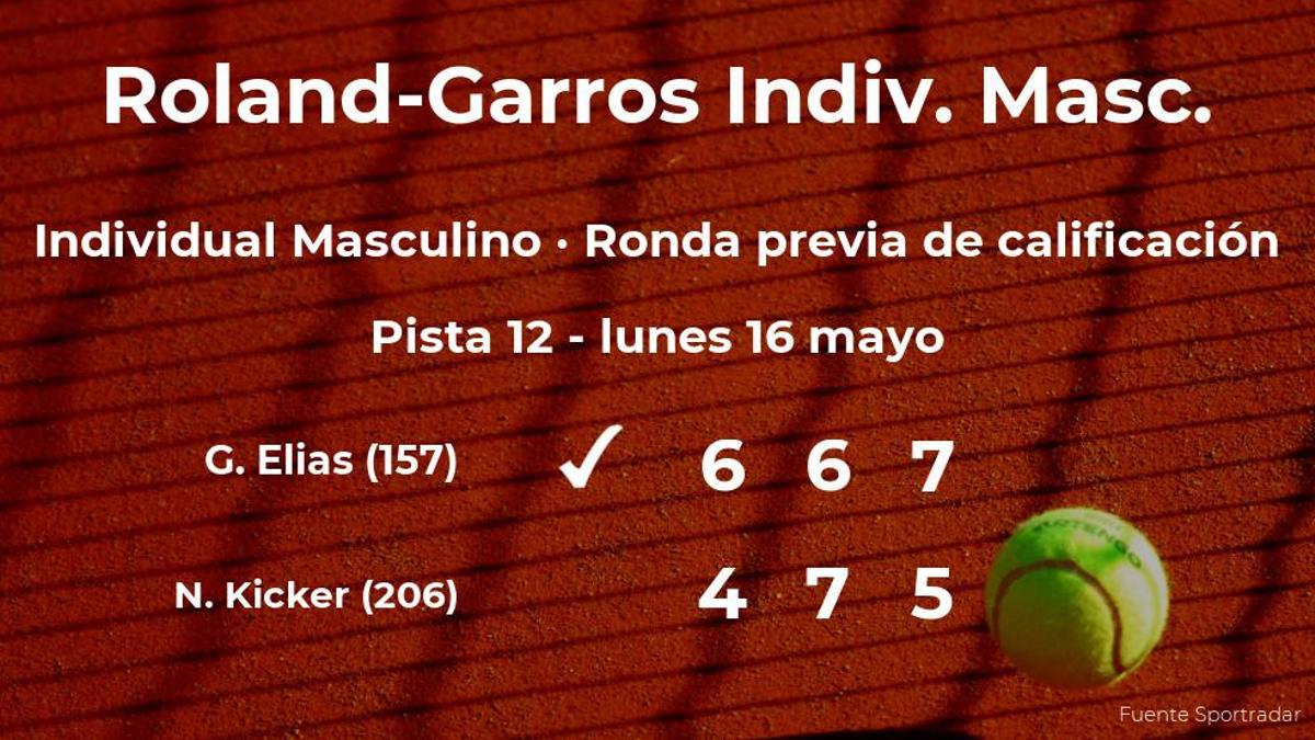 El tenista Gastao Elias logra vencer en la ronda previa de calificación contra Nicolas Kicker