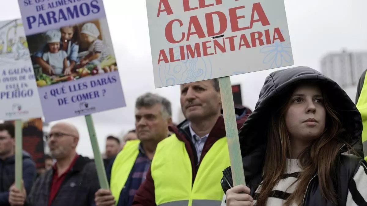 Protesta de agricultores gallegos.