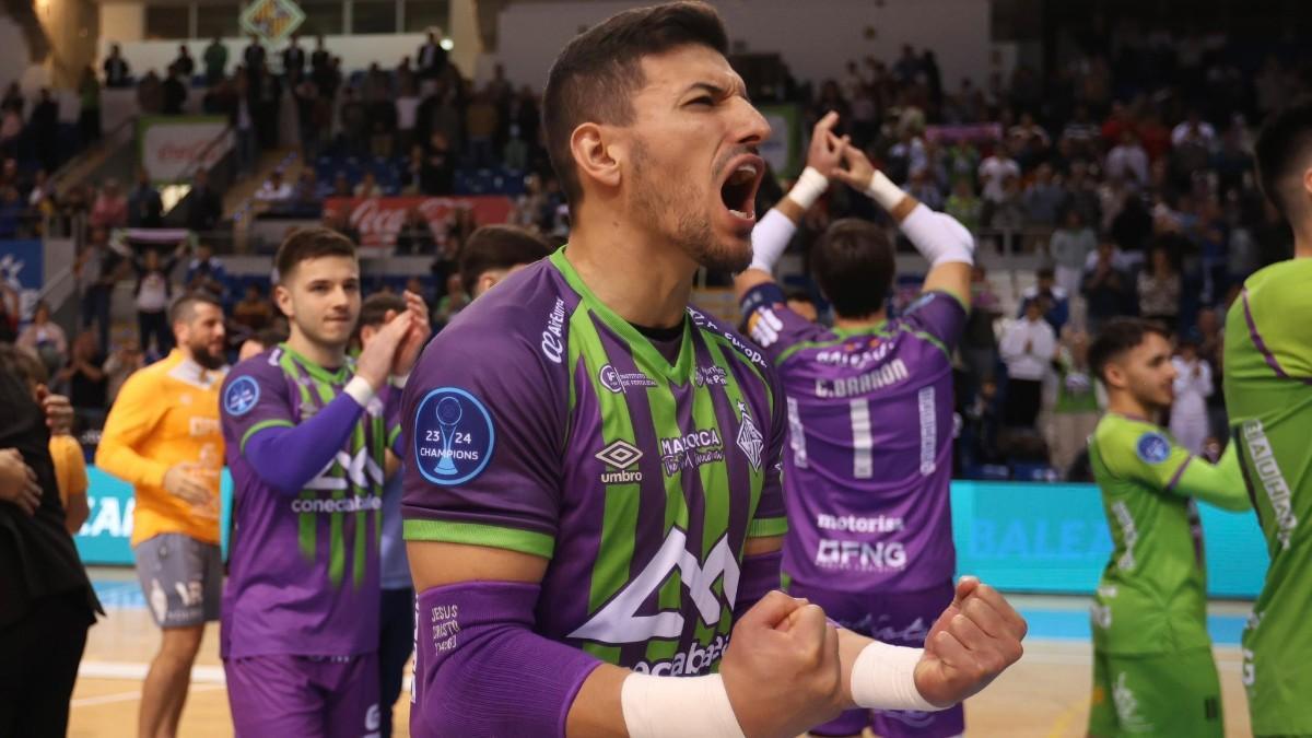 Los jugadores de Palma Futsal celebran su victoria