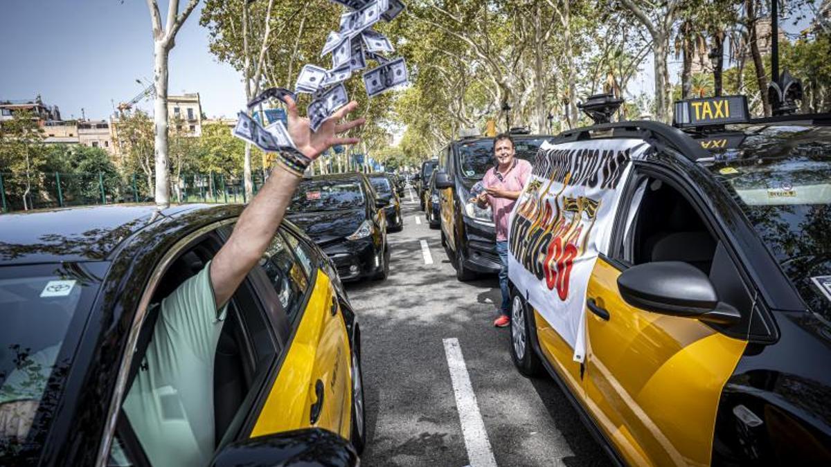 Imagen de archivo de una protesta del taxi contra sanciones a Élite Taxi.