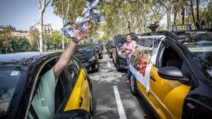 Imagen de archivo de una protesta del taxi contra sanciones a Élite Taxi.