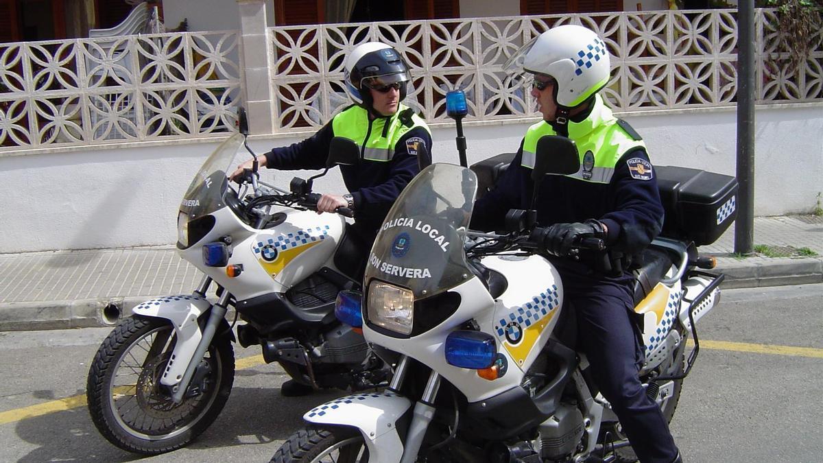 Motoristas de la Policía Local de Son Servera.
