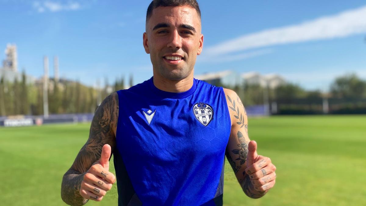 Rober Ibáñez en su primer entrenamiento