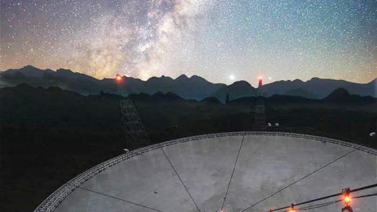 El radiotelescopio esférico de apertura de quinientos metros (FAST).