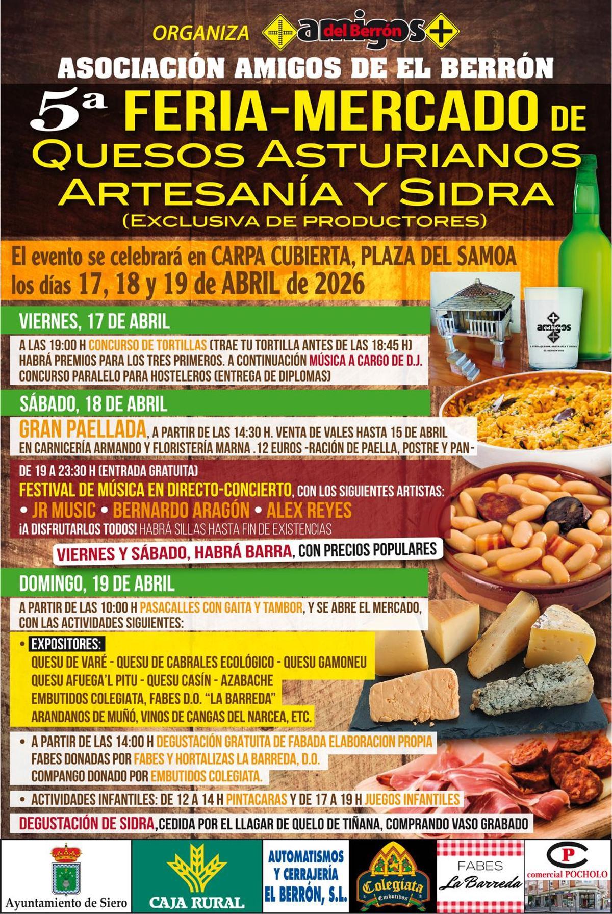 Cartel del mercado con el programa.