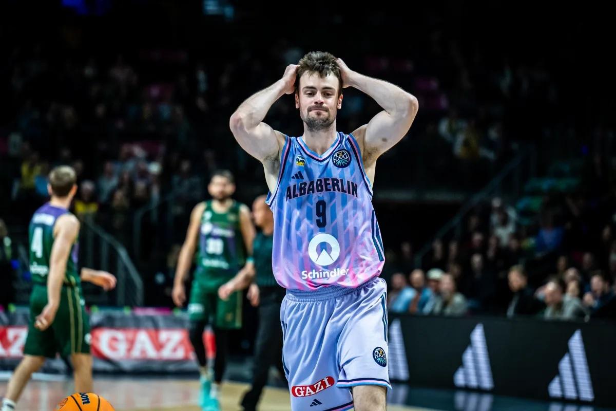 Jonas Mattisseck, del Alba Berlín, durante un partido el pasado curso en la Basketball Champions League.