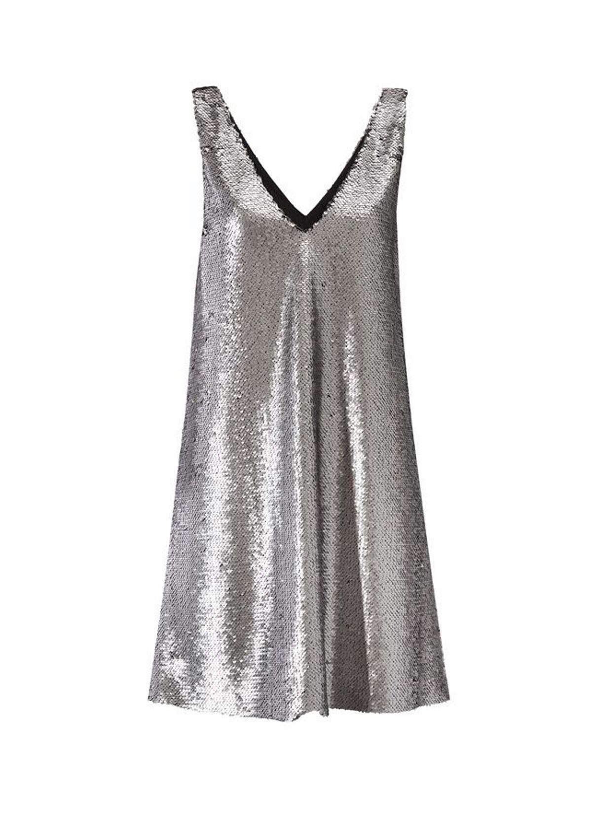 Vestido lentejuelas, New Metallics de Mango