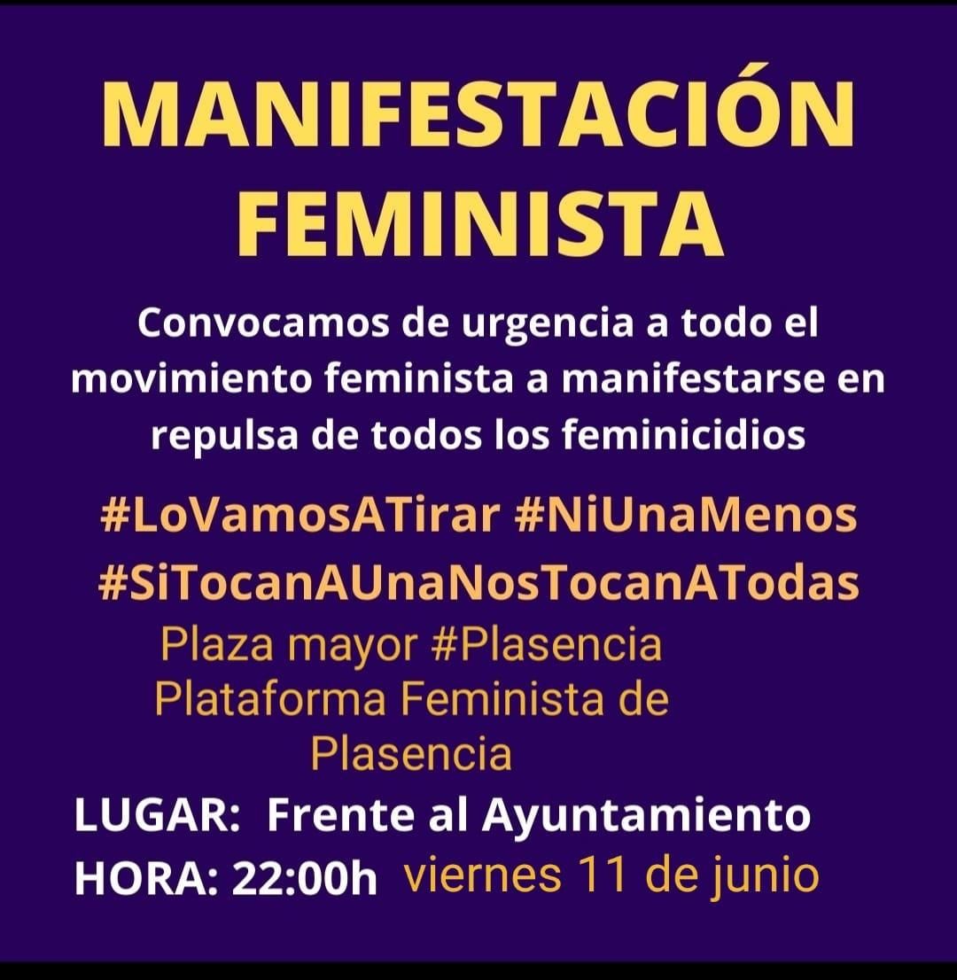 Cartel de la concentración en Plasencia.