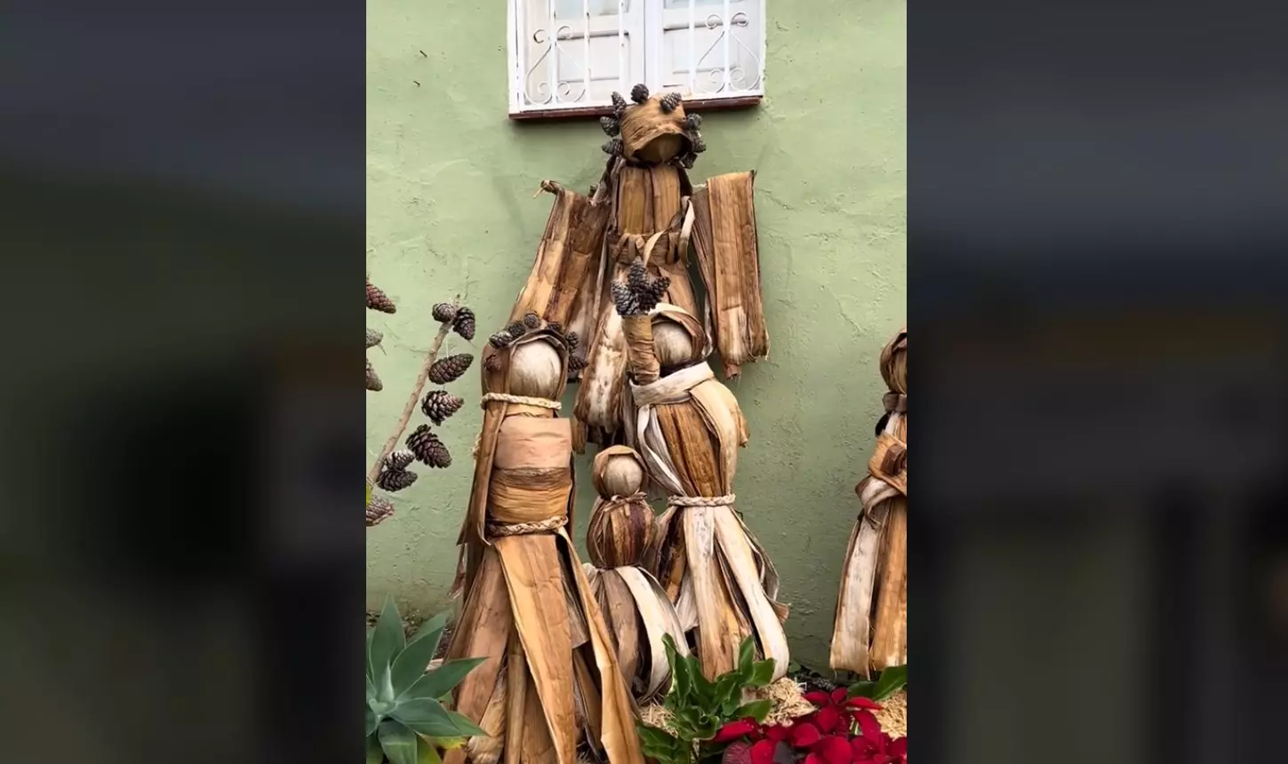 El espectacular belén navideño en el norte de Tenerife hecho con plantas de platanera