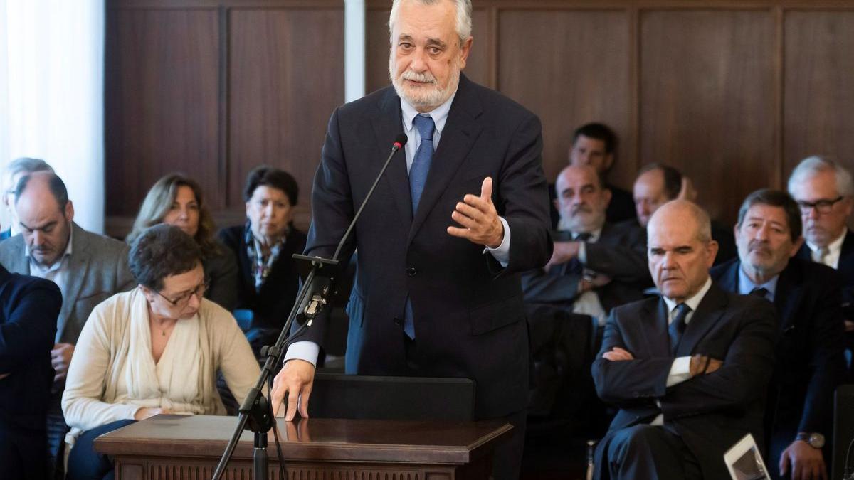 Griñán, durante su declaración ante el juez.