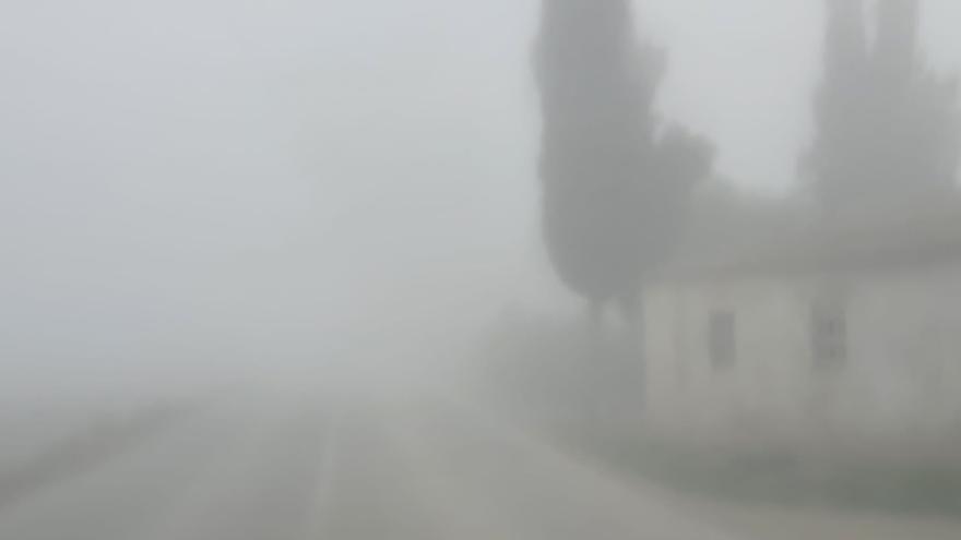 Niebla en Lorca este jueves.