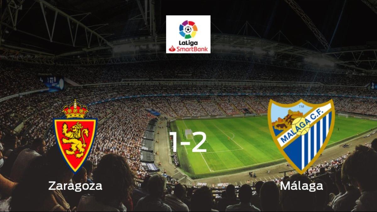 El Málaga se lleva la victoria después de derrotar 1-2 al Real Zaragoza