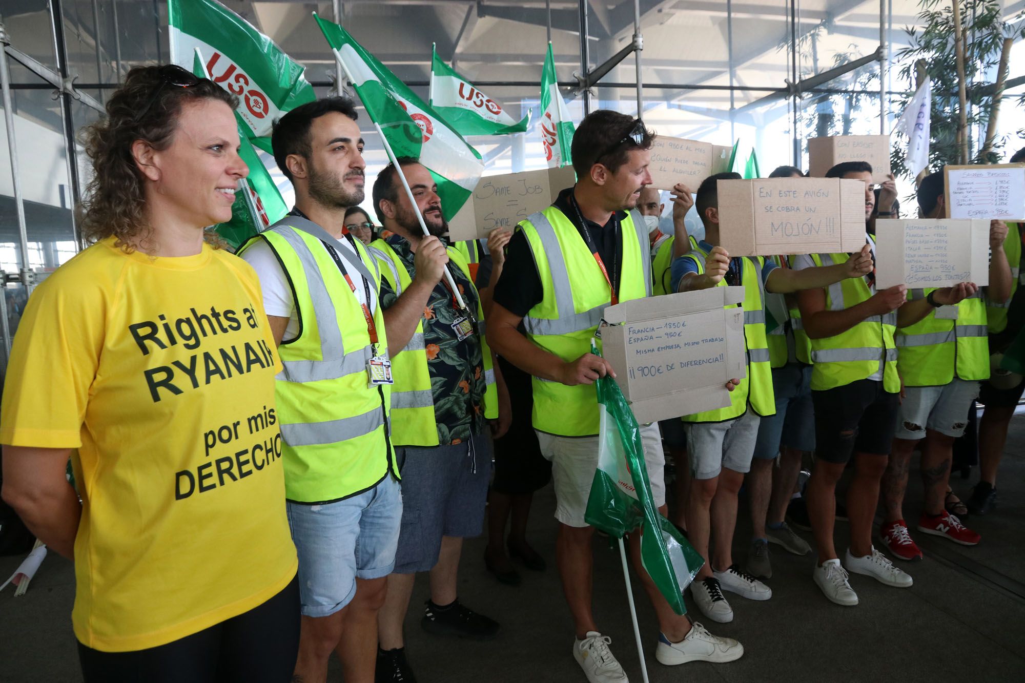 Protesta de los tripulantes de cabina de EasyJet y Ryanair.