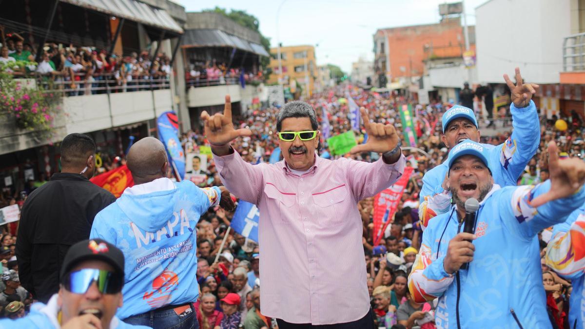 El presidente de Venezuela, Nicolás Maduro, en un acto de campaña.