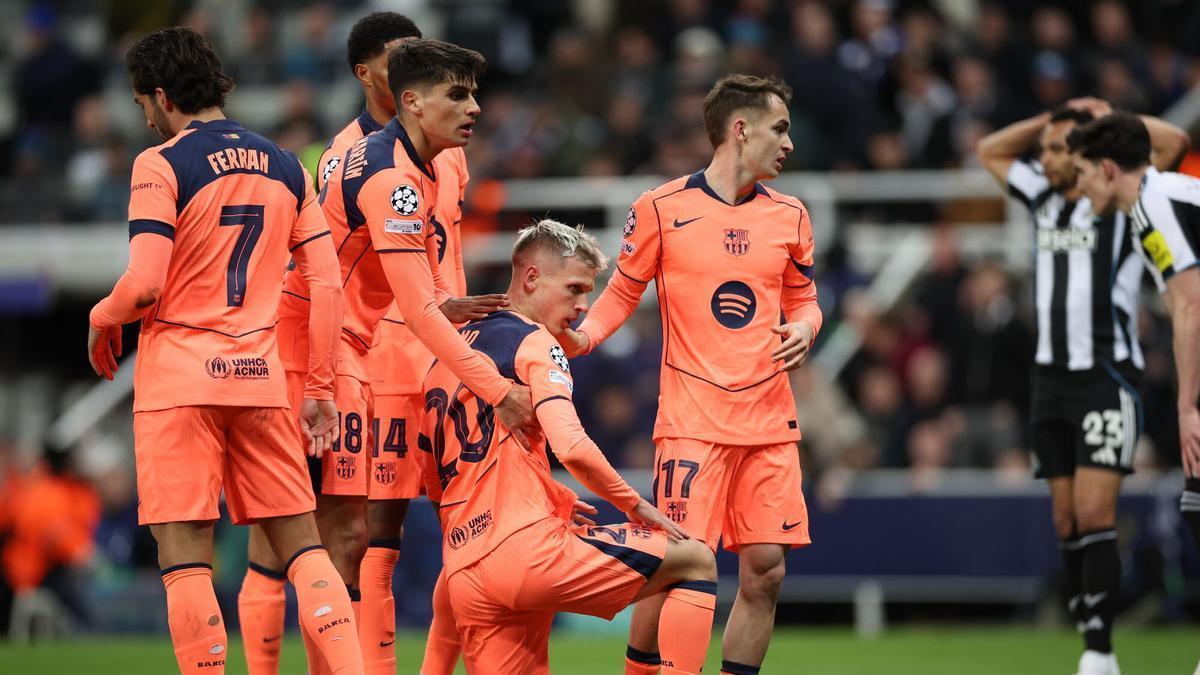 Resumen, goles y highlights del Newcastle 1 - 1 FC Barcelona de la ida de octavos de final de la Champions