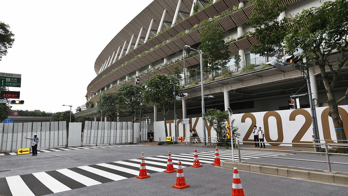 Imagen tomada ayer
del exterior del 
National Stadium
 de Tokio.  europa press