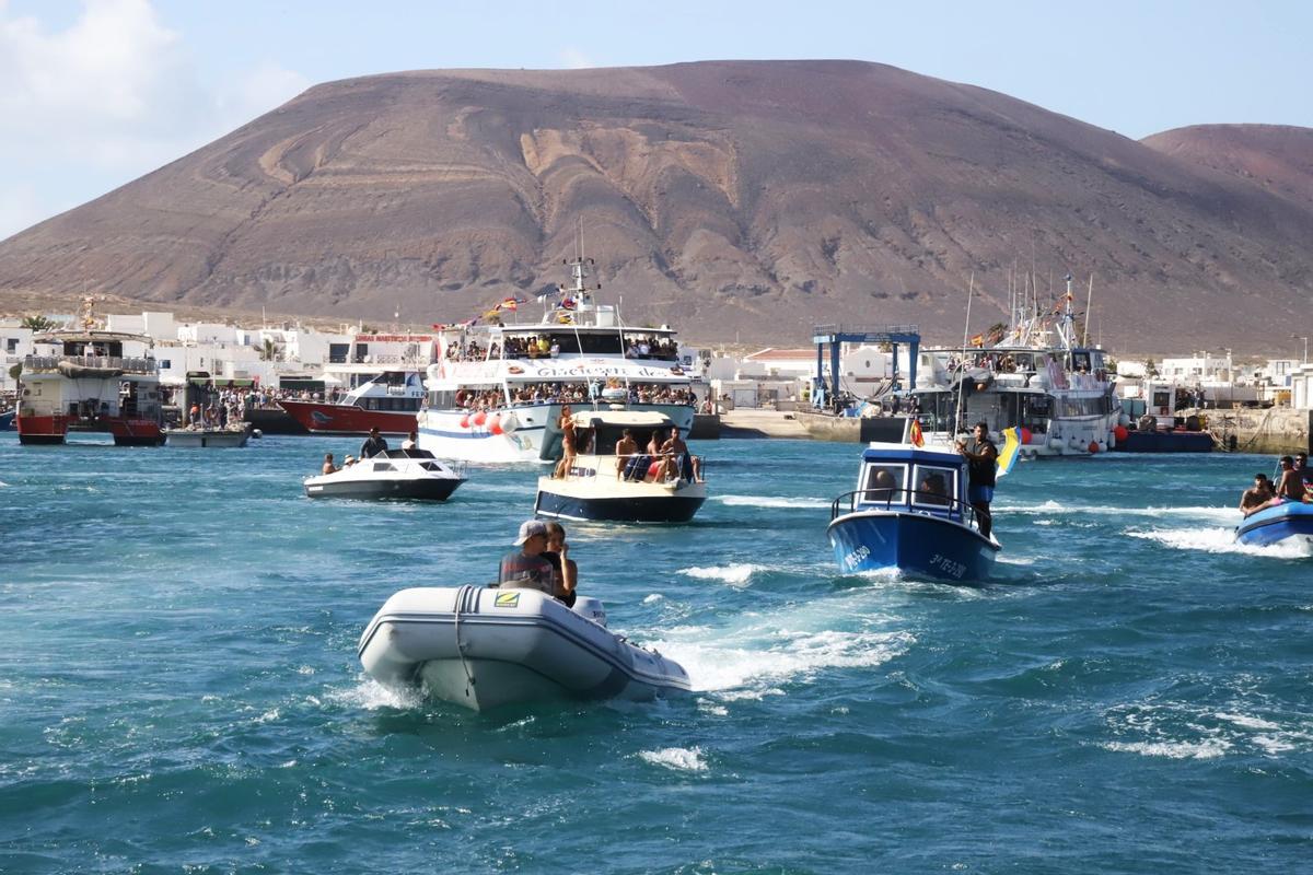 Procesión Marítima de la Virgen del Carmen en La Graciosa, en una edición anterior.