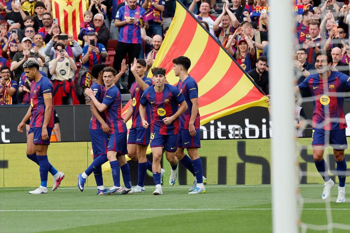 Imatge del darrer partit del Barça contra l'Espanyol al Camp Nou