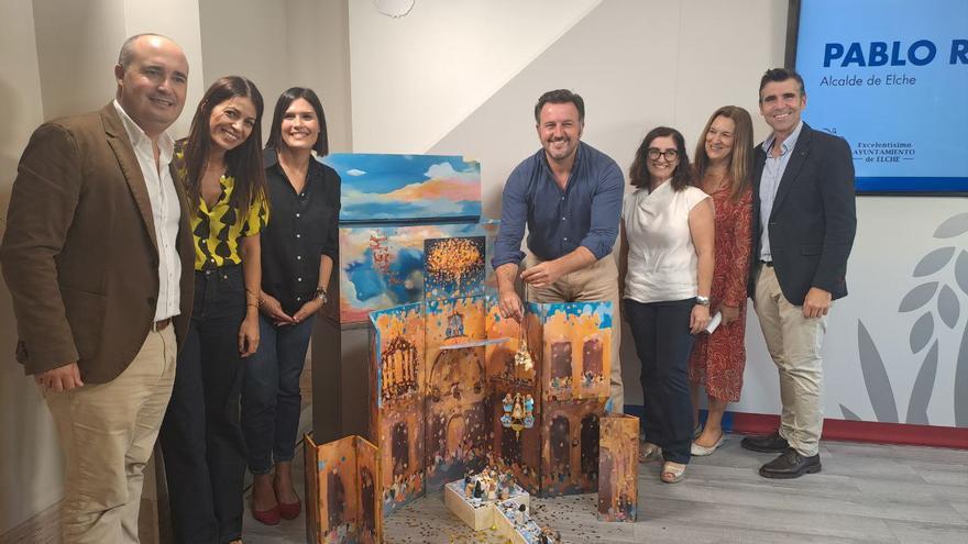 Una maqueta del Misteri, sus personajes y aparatos aéreos se mostrarán en centros educativos de Elche