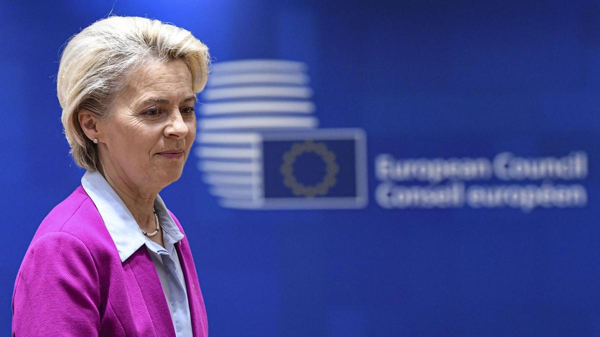 Ursula Von der Leyen al finalizar el Consejo Europeo.