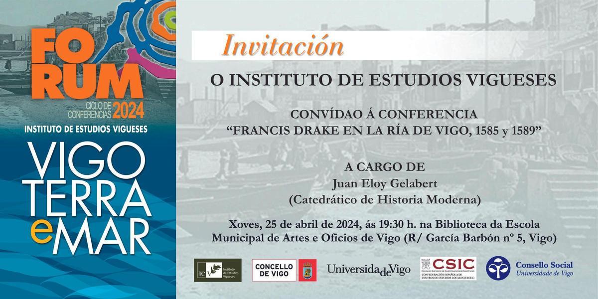 La conferencia está organizada por el Instituto de Estudios Vigueses.