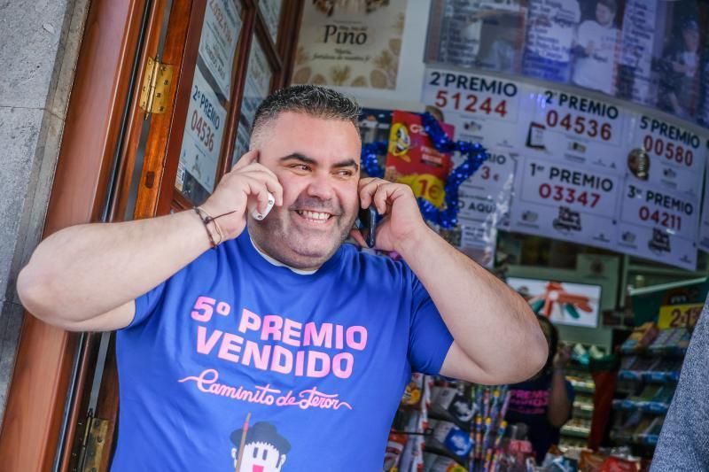 Teror. Administración de loterías de Teror, Av. de Venezuela,  un tercero y tres quintos premios.  | 22/12/2019 | Fotógrafo: José Carlos Guerra