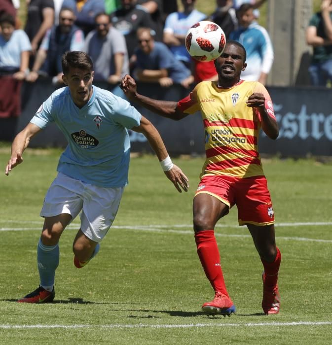 Un tanto del nigeriano da ventaja a los celestes en el ''play-out'' contra el Alcoyano.