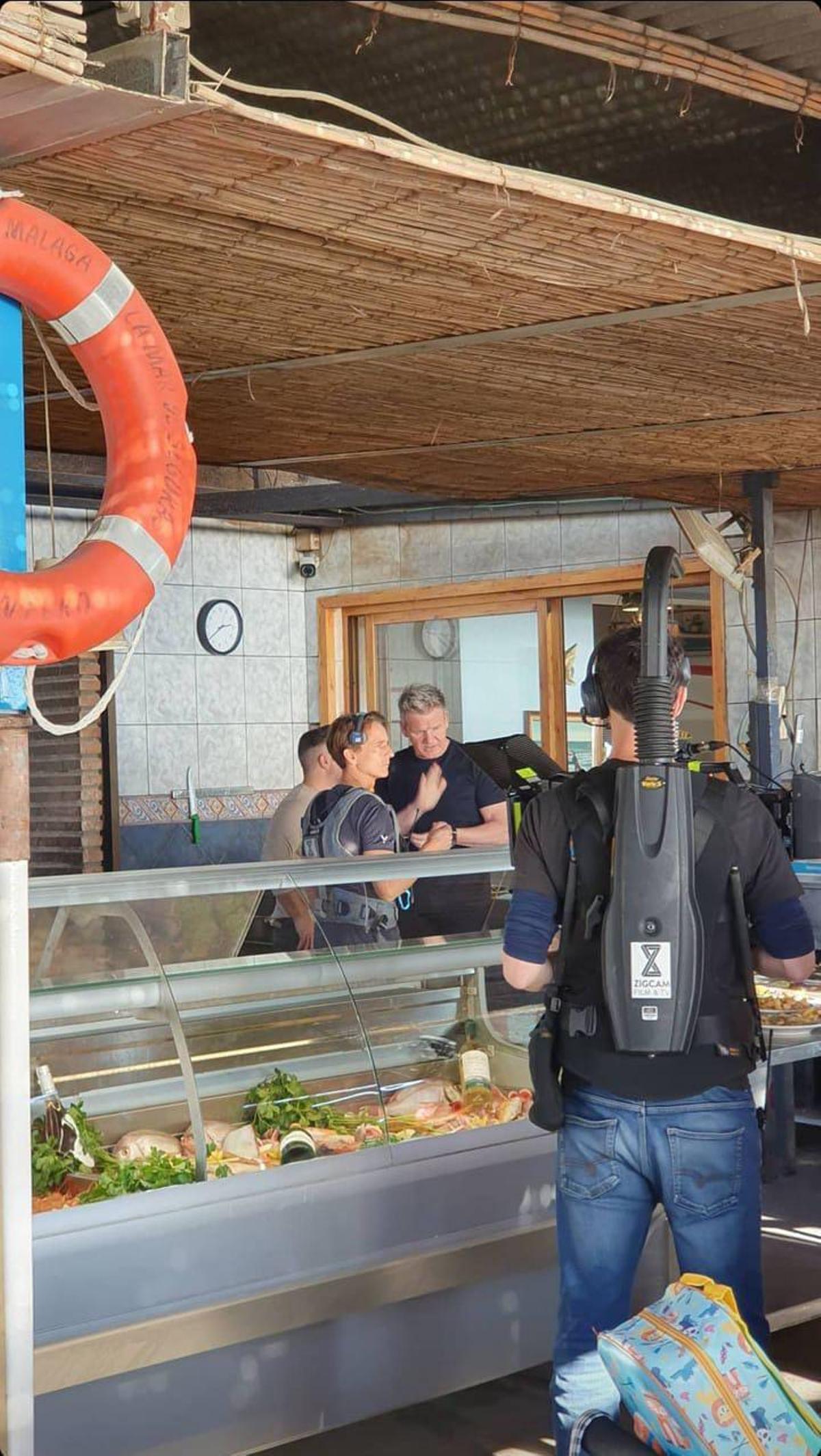 Gordon Ramsay durante la grabación del programa en El Tintero.