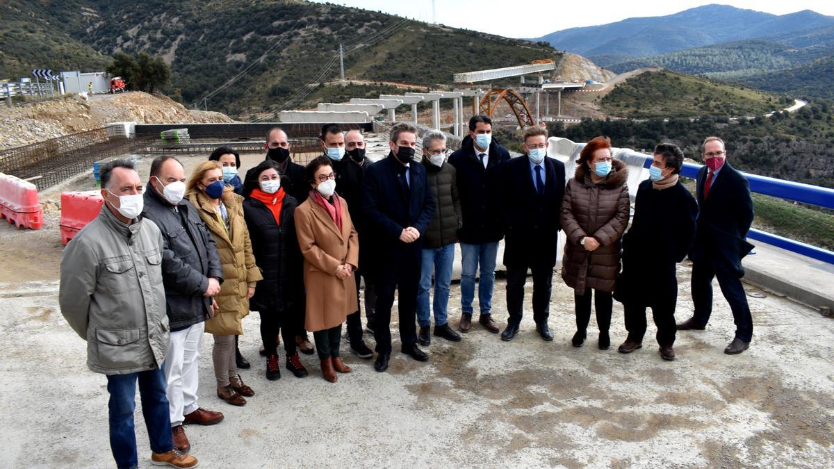 El president de la Generalitat ha visitado las obras en el tramo comprendido entre el Barranco de la Bota y la Masía de la Torreta