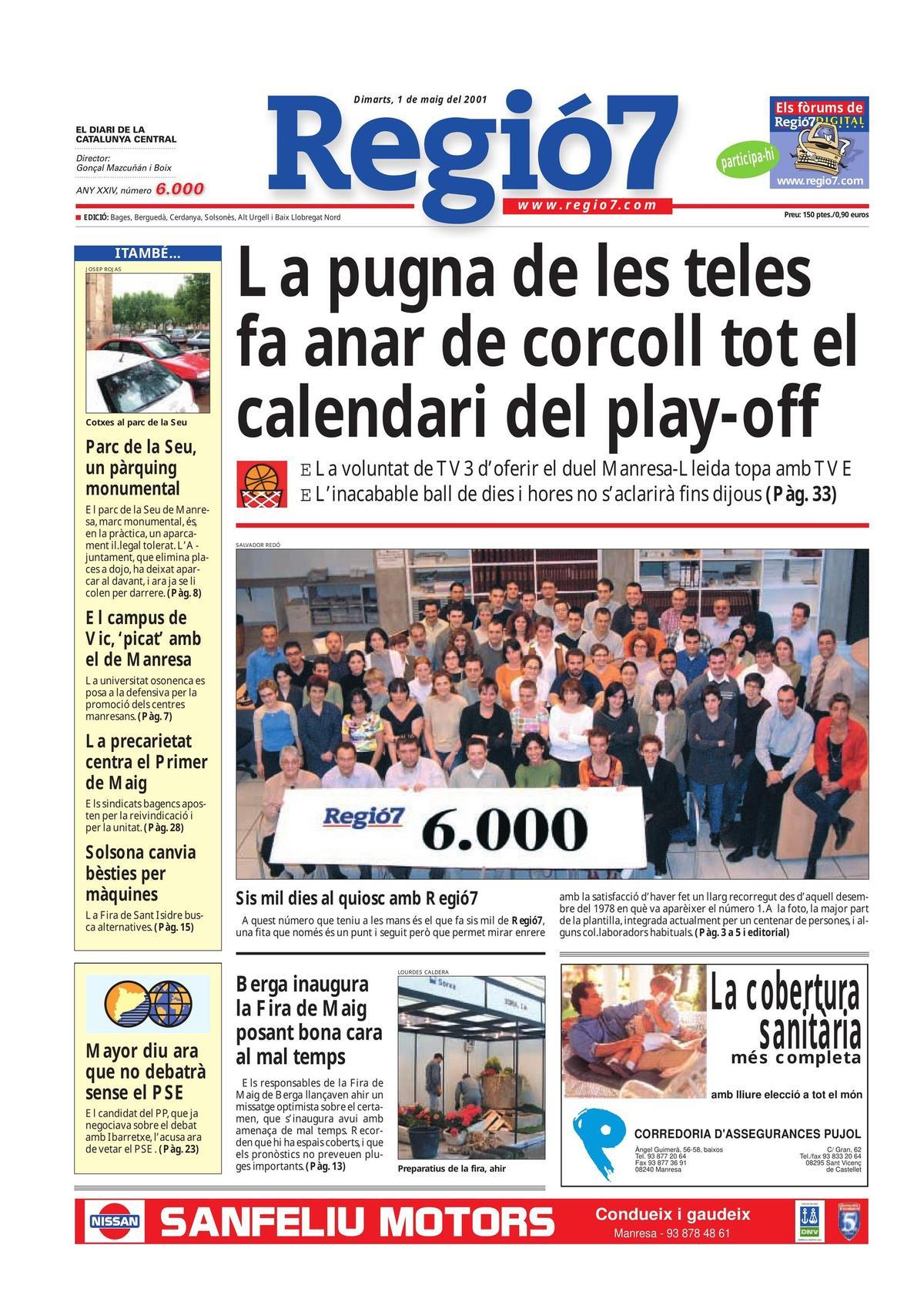 La portada 6.000 de Regió7 del 10 de febrer del 1998