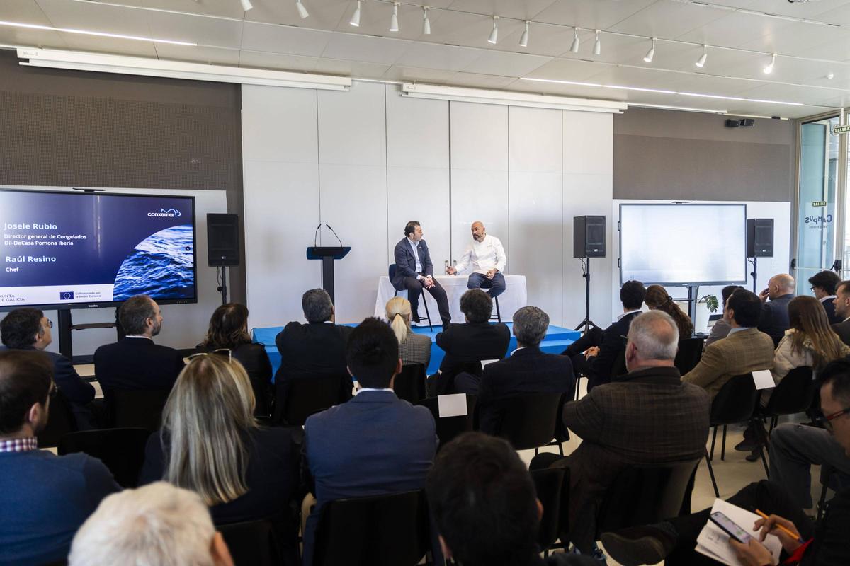 Josele Rubio y Raúl Resino en el evento celebrado ayer por Conxemar en el edificio Veles e Vents.