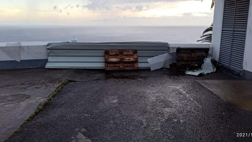 Desprendimientos por el viento en Breña Alta, en La Palma.