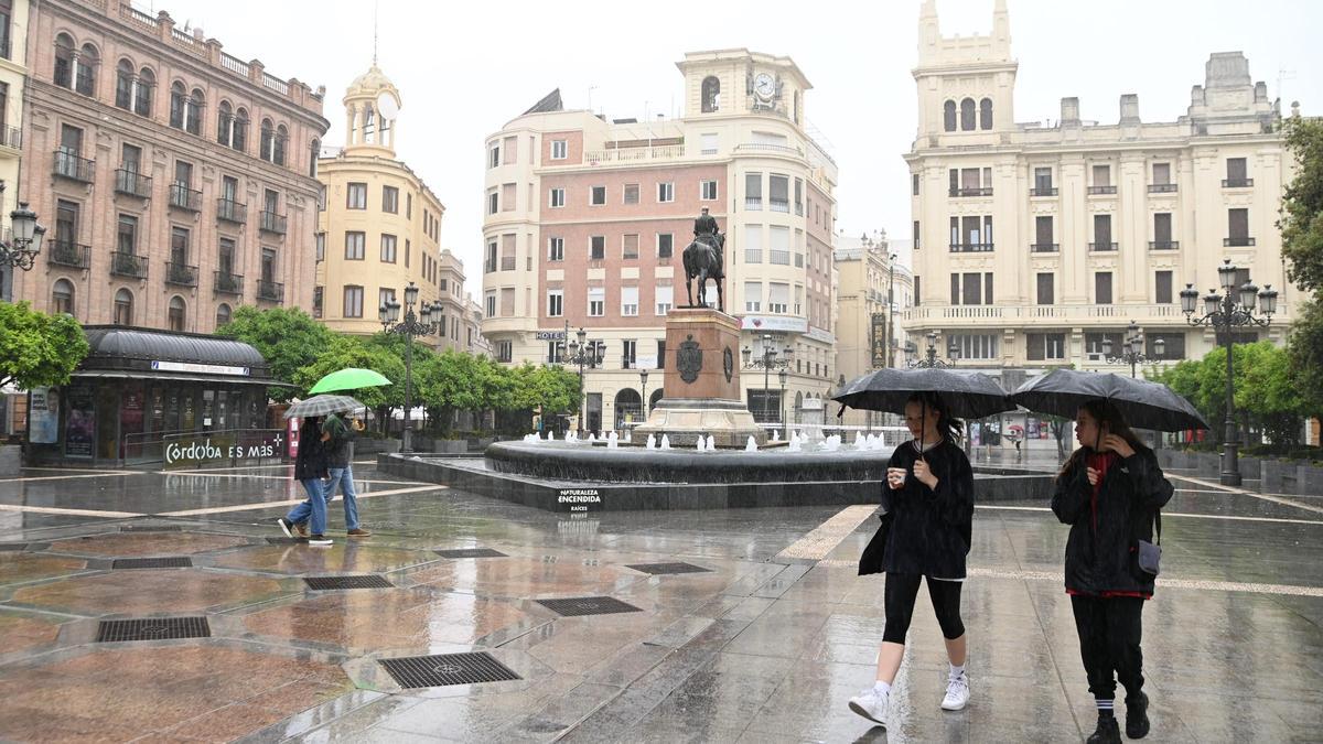 Lluvia sobre las Tendllas de Córdoba.