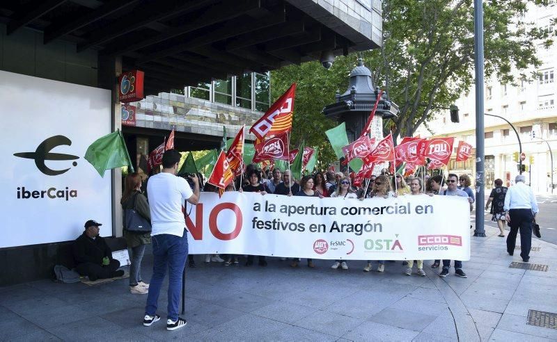 Manifestación contra la apertura de comercios en festivos