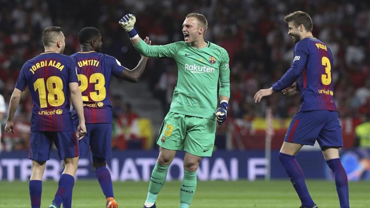 Cillessen celebró a lo grande el título de Copa