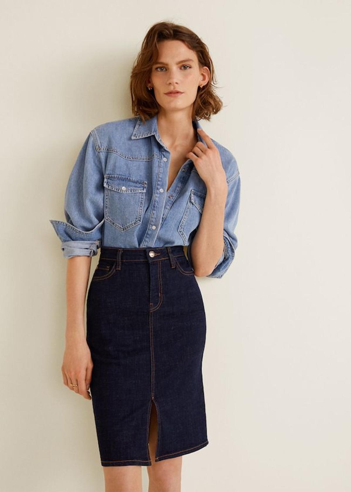 Rebajas 'mid season': falda denim de Mango