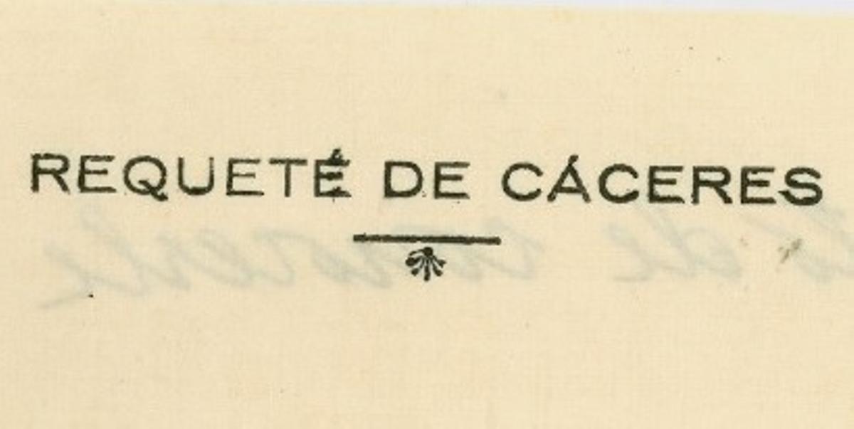 Membrete del Requeté de Cáceres.