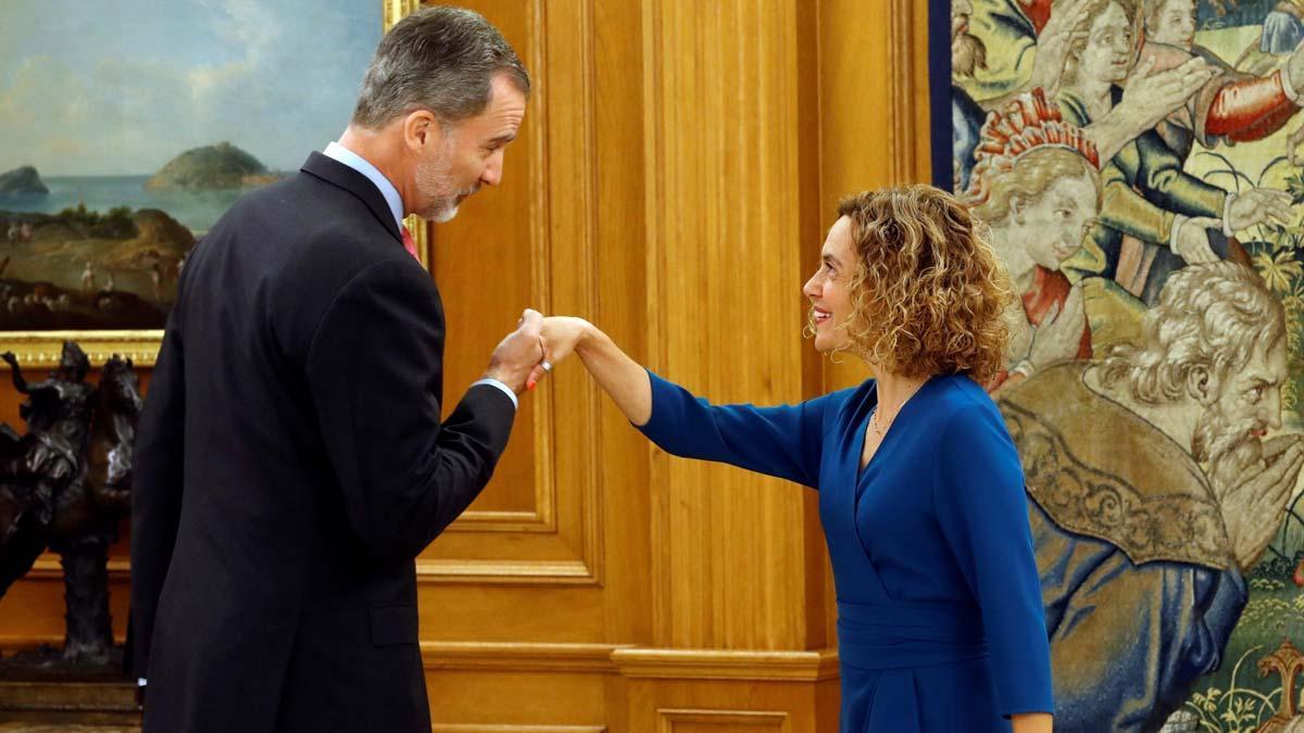 El Rey recibe a Meritxell Batet en el Palacio de la Zarzuela.