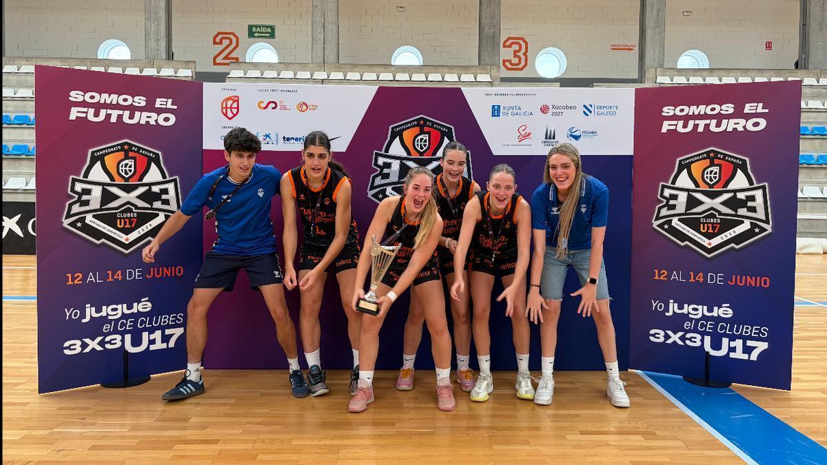 El equipo Júnior 3x3 femenino de Valencia Basket, subcampeón de España U17.