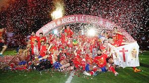 El Girona celebra un històric ascens a Primera Divisió.