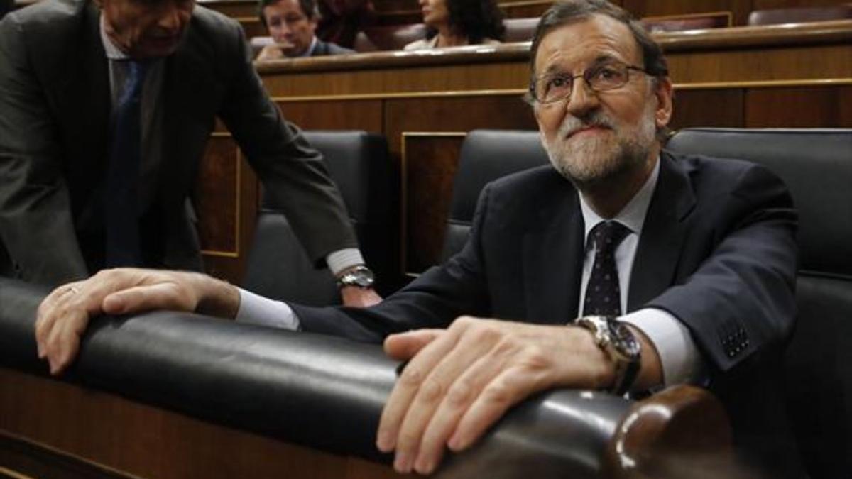 El presidente del Gobierno en funciones, Mariano Rajoy, en el Congreso de los Diputados.