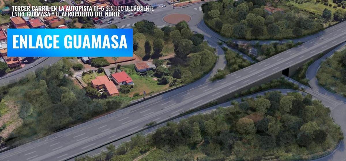 Luz verde al tercer carril de la TF-5 entre Guamasa y San Lázaro