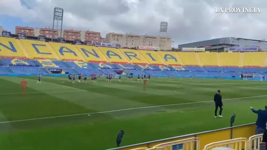 Entrenamiento previo a la final de la Copa de la Reina en el Estadio de Gran Canaria