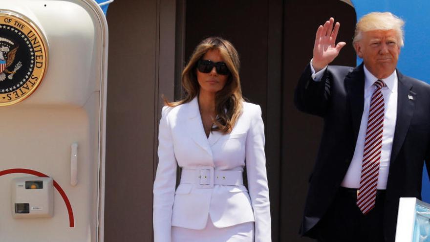 Donald y Melania Trump a su llegada a Tel Aviv.