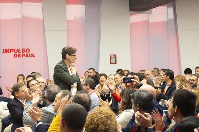 El líder y candidato del PSC, Salvador Illa, en el Comité Federal del PSOE este sábado